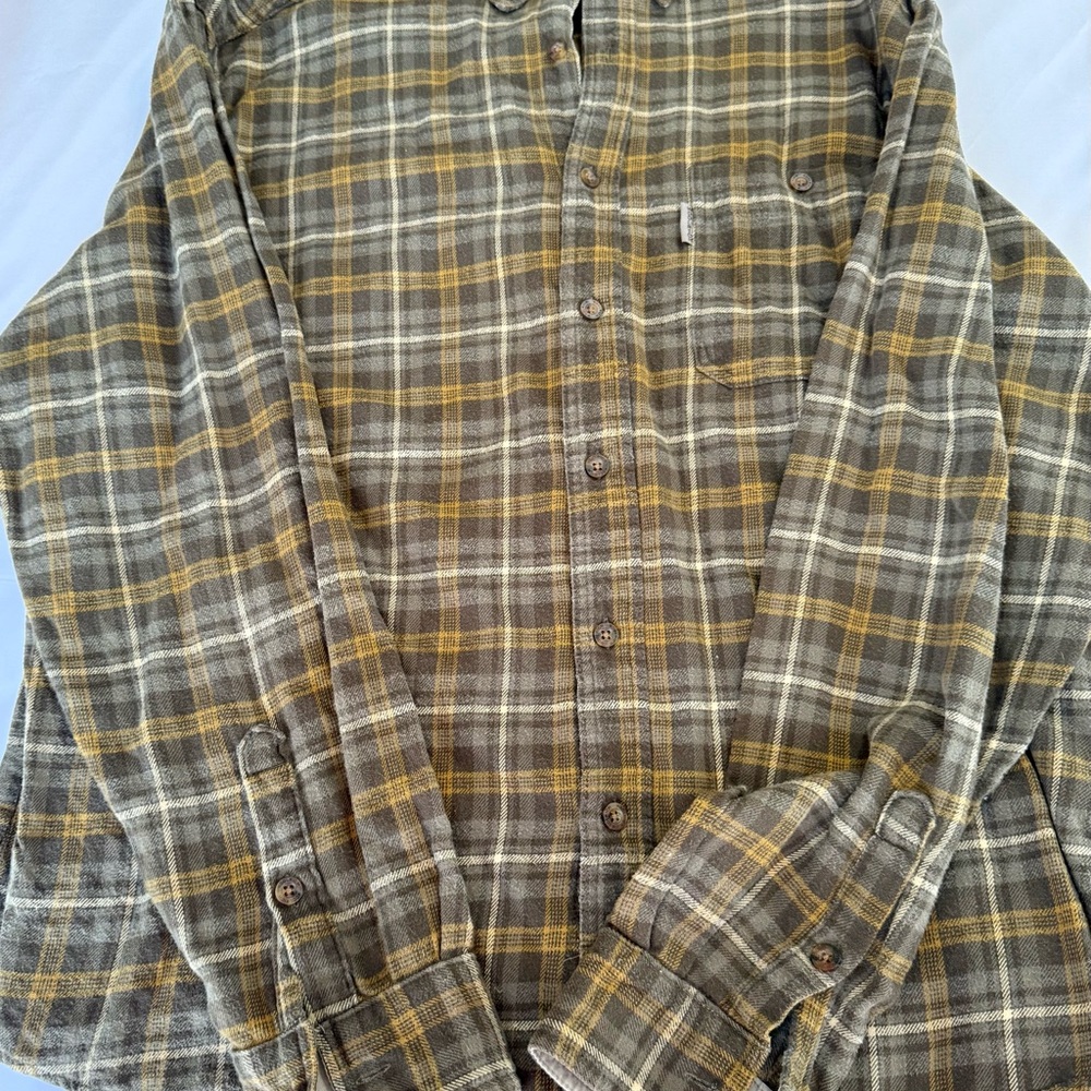 Woolrich Men's Plaid Shirt in Gray and Brown